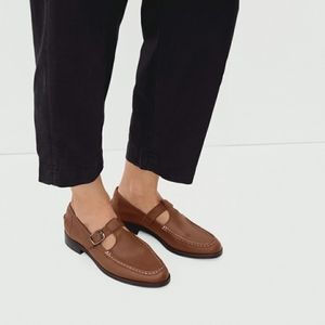 Everlane Cocoa Brown Mary Jane Leather Contemporary Loafer 8